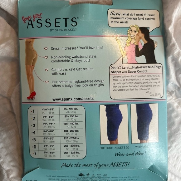 New Spanx Shaper Love Your Assets High Waist Mid Thigh Beige Nude Size 6 - Picture 3 of 5